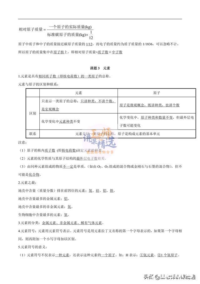 九年级化学知识点记背默写清单，帮助孩子记忆化学知识点