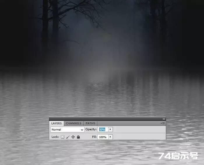 PS合成 唯美月夜渔舟场景