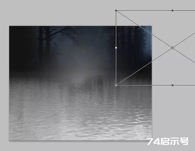 PS合成 唯美月夜渔舟场景