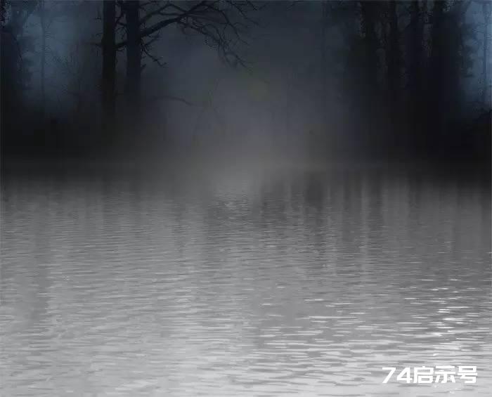 PS合成 唯美月夜渔舟场景
