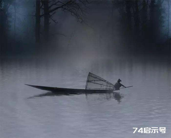 PS合成 唯美月夜渔舟场景