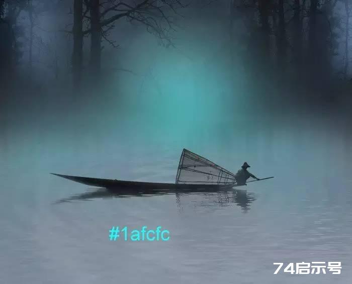 PS合成 唯美月夜渔舟场景