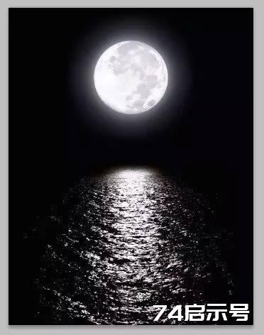 PS合成 唯美月夜渔舟场景