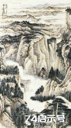 张大千山水画作品欣赏（一百十三）