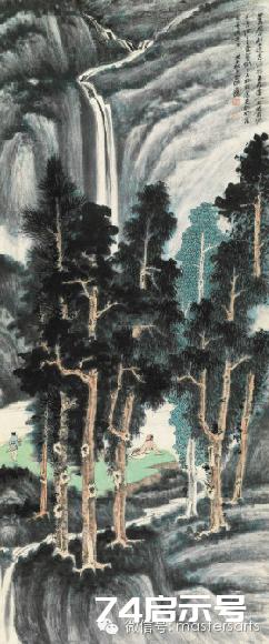 张大千山水画作品欣赏（一百十三）