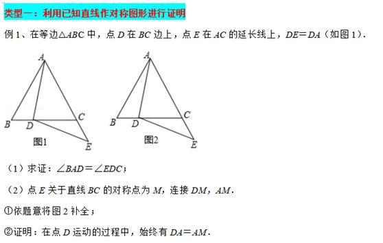 与翻折或轴对称作图有关的几何证明题解析