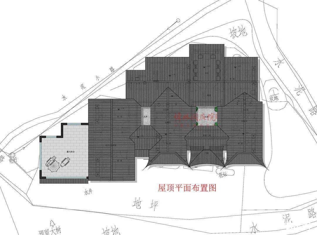 峰林阁庭院】主天井4.2米见方的中式庭院-平面分析