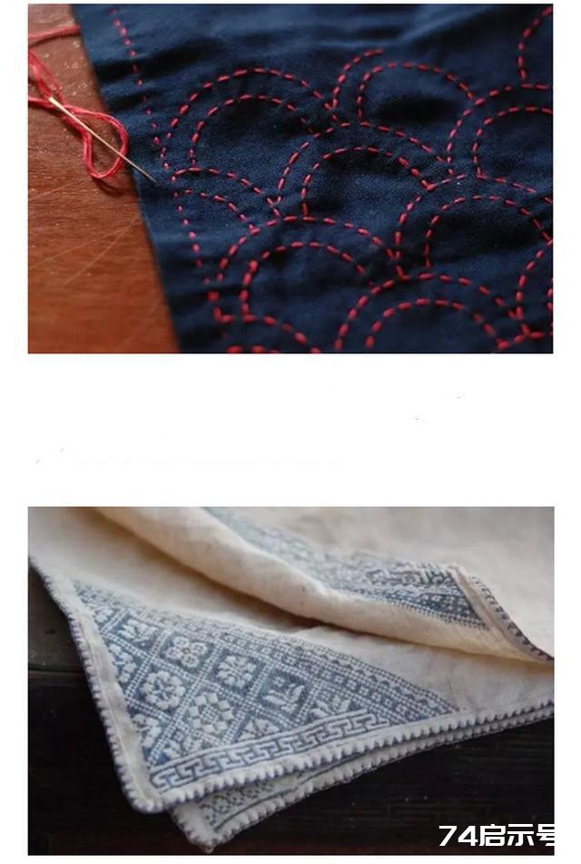 刺子绣1：简单的直针绣，可变出千百种刺子绣，适合新手收藏练习
