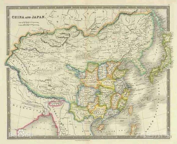 六张英文版中国清朝地图