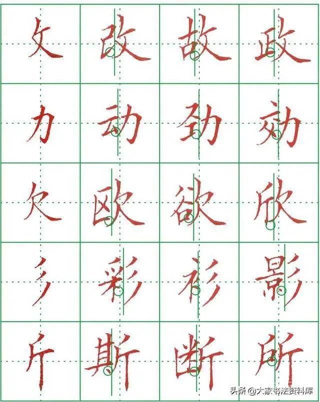 左右结构汉字书写万能公式，学会了让你书法水平迅速提高