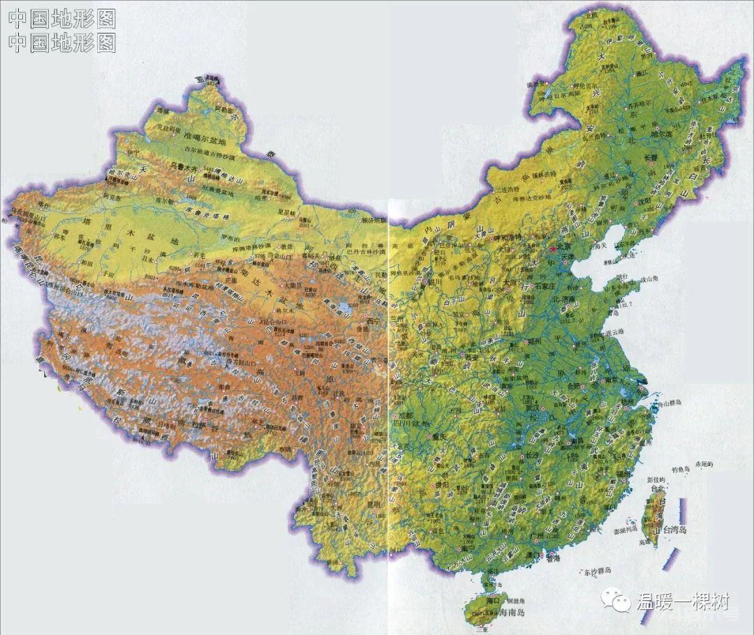 认识中国：中国行政区及地形