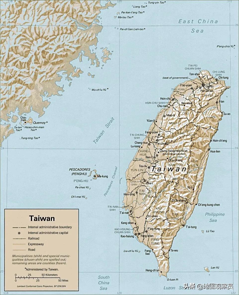 台湾省地形图