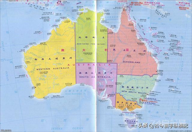 澳大利亚各州地图