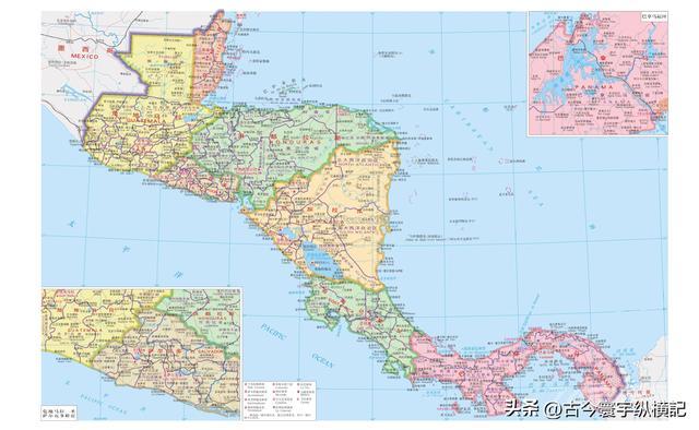 北美洲、南美洲、大洋洲各国政区图