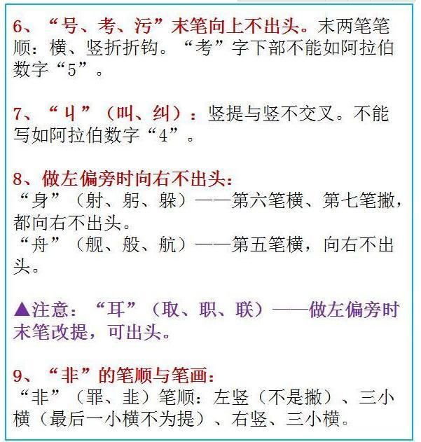 7000个汉字的规范笔顺，孩子写错了多少？存起来寒假慢慢改正