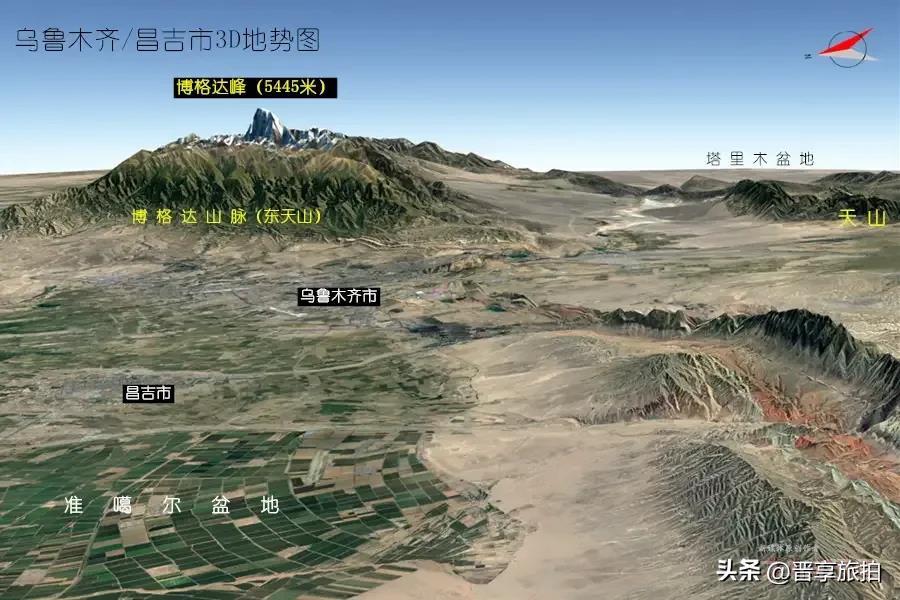 新疆各地市3D地势图来了！