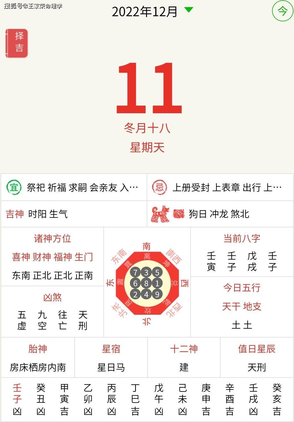 2022年12月11日 老黄历每日运程 生肖宜忌吉日