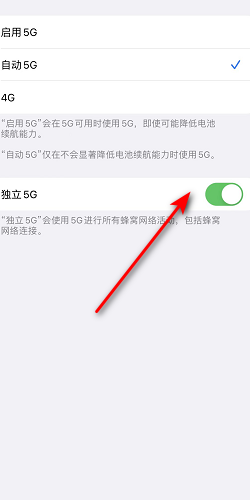 如何在iPhone上开启5G网络SA服务