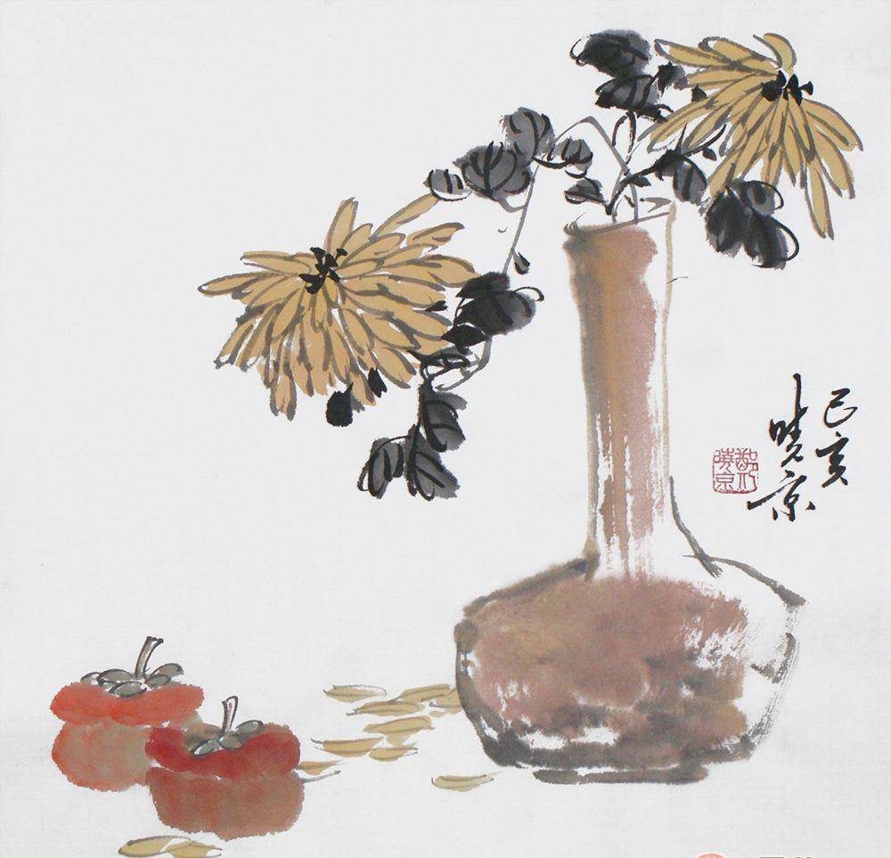 斗方梅兰竹菊画 墨韵十足的四君子国画，郑晓京作品