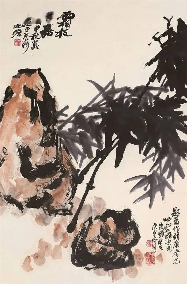 百岁老画师画竹，笔墨雄劲