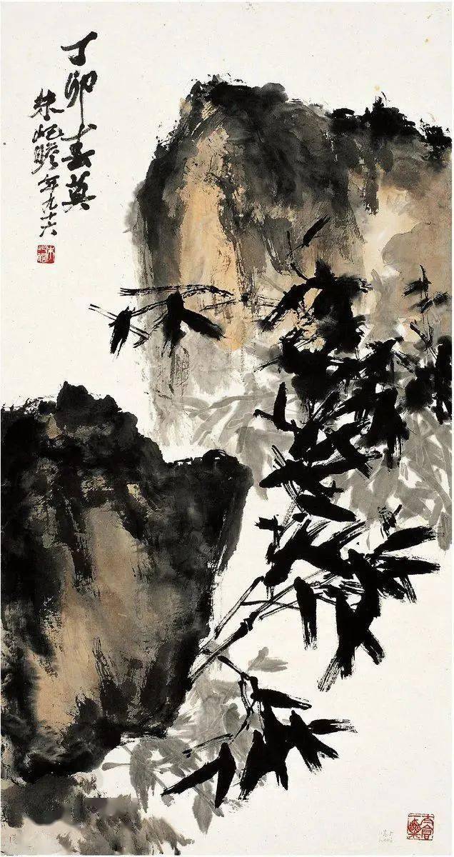 百岁老画师画竹，笔墨雄劲