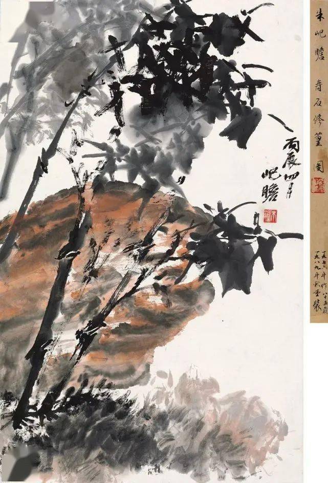 百岁老画师画竹，笔墨雄劲