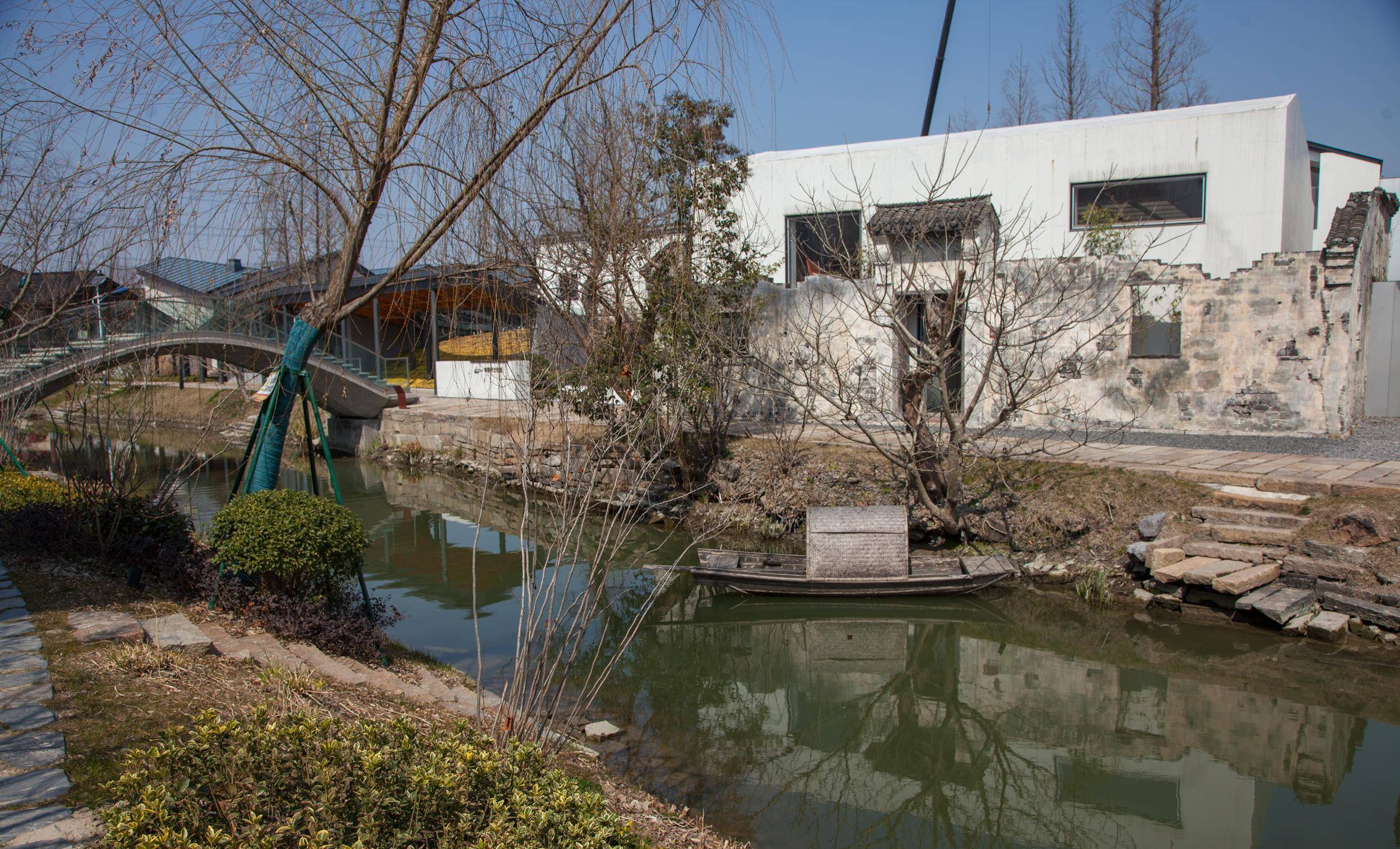 最新的上海古镇，1庙1古宅4古桥外，均为新建，上海青浦章堰古镇