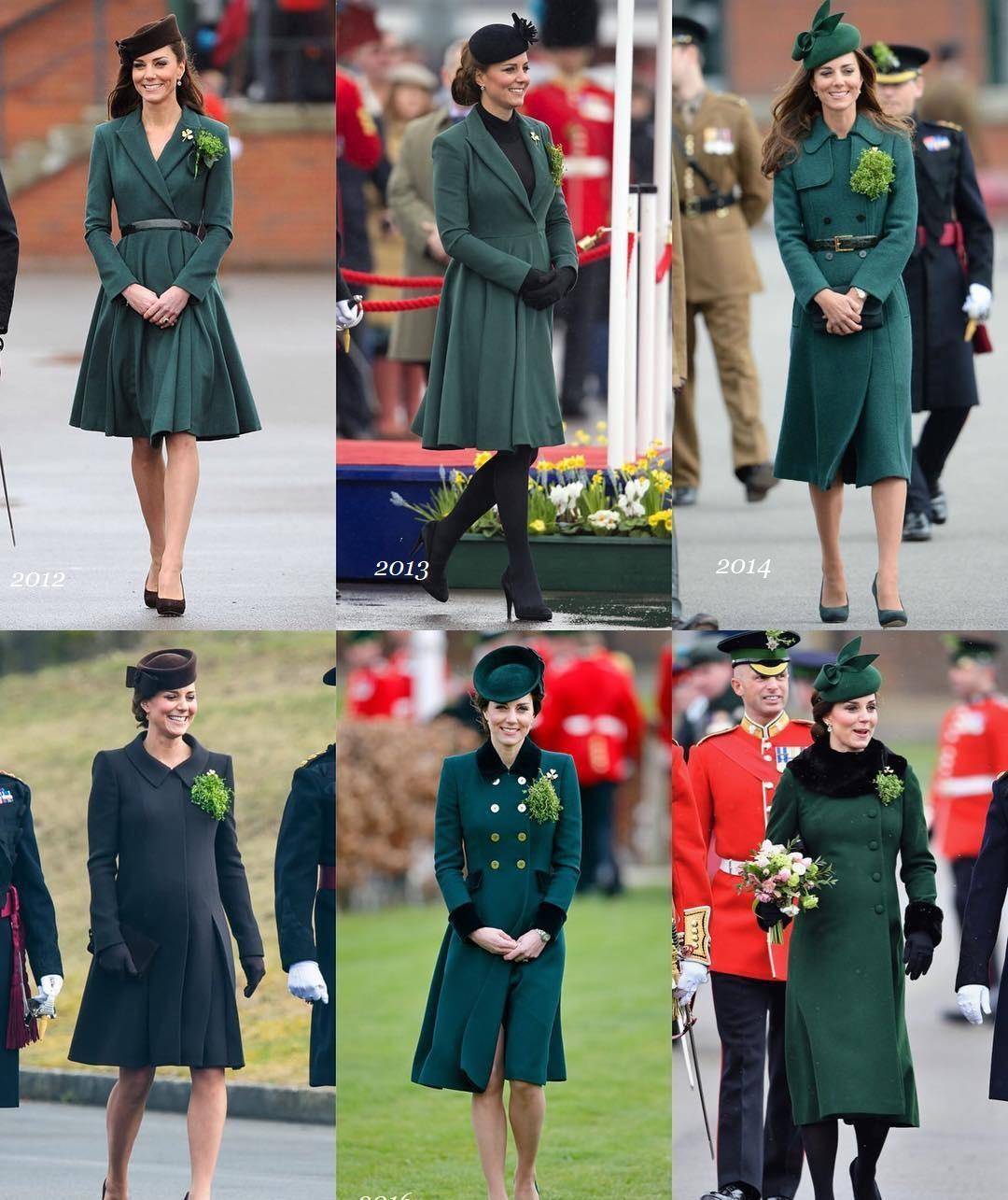 盘点“凯特王妃”圣帕特里克节服装，绿色造型高贵又大气，真惊艳