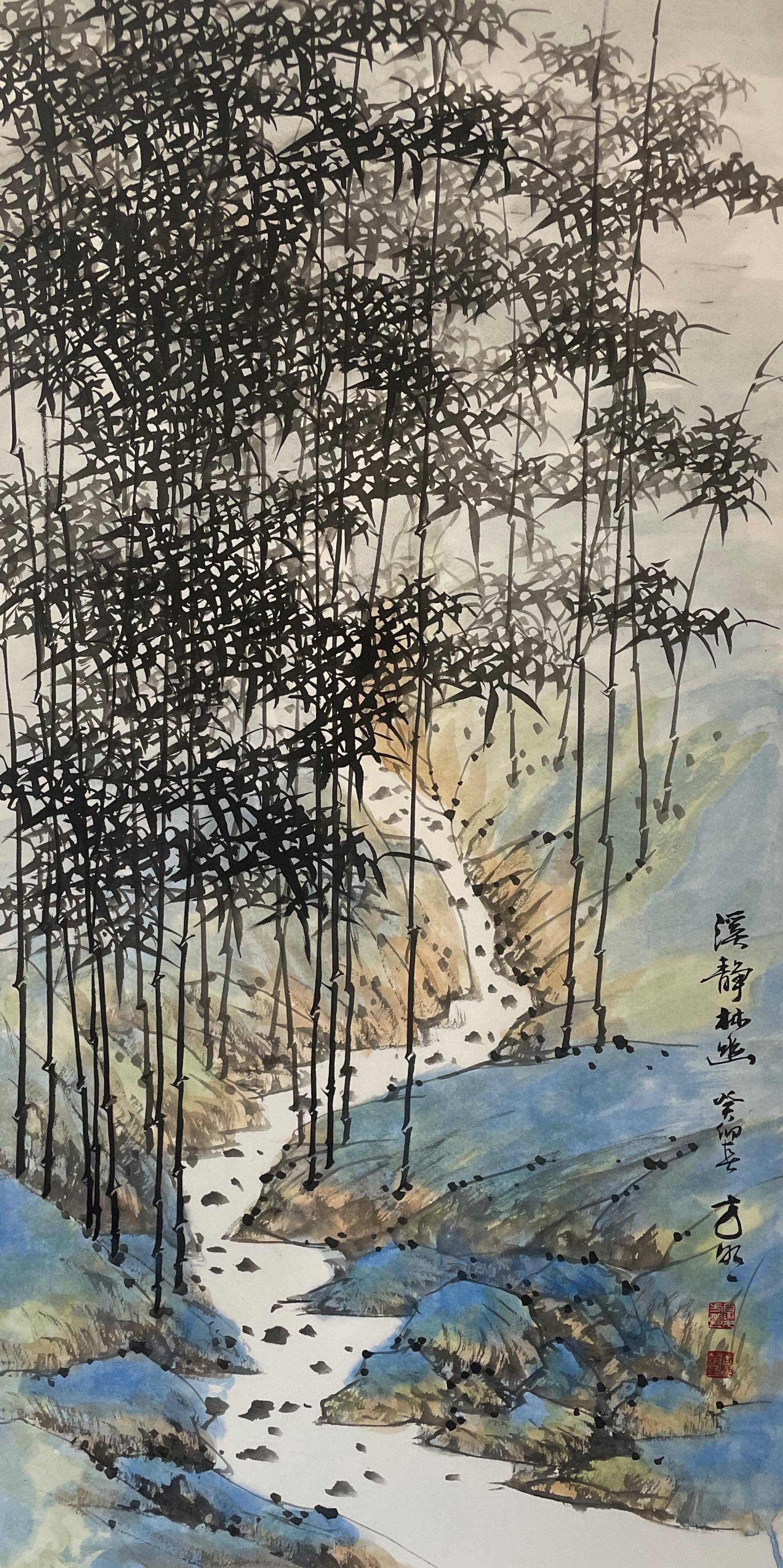 借古开今当代画竹高手 ——夏方明竹林山水画艺术欣赏