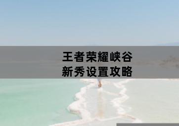 王者荣耀峡谷新秀设置攻略