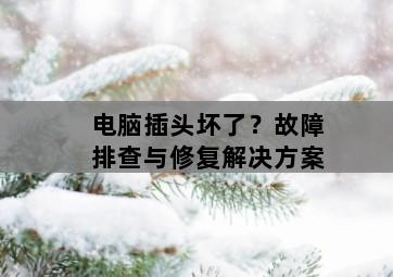 电脑插头坏了？故障排查与修复解决方案