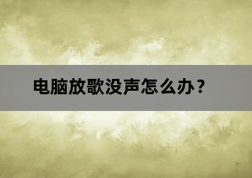 电脑放歌没声怎么办？