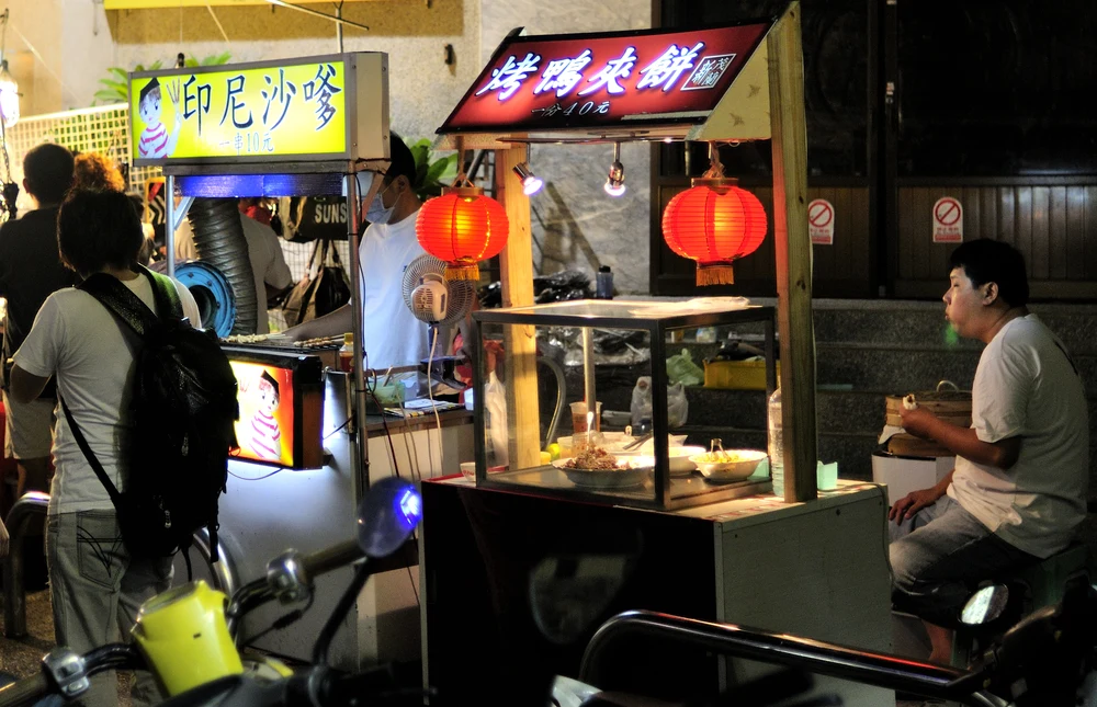 Street food stalls lined up