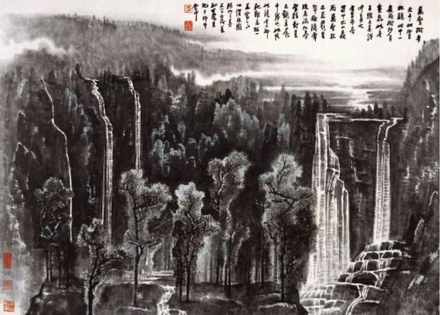 简述李可染大师的山水画《万山红遍层林尽染》是如何画成的？