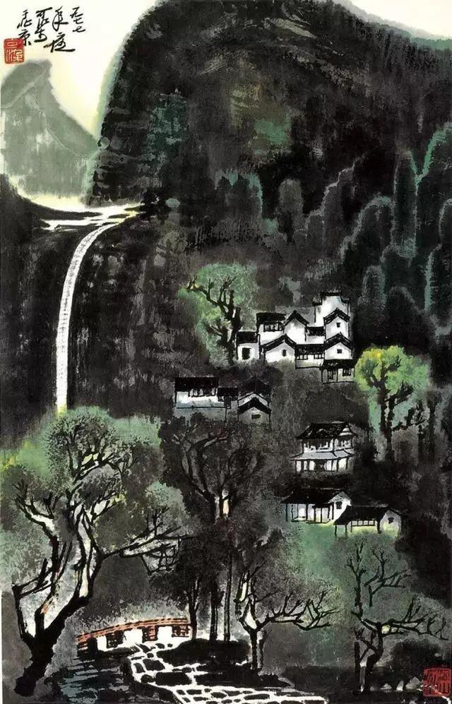 简述李可染大师的山水画《万山红遍层林尽染》是如何画成的？