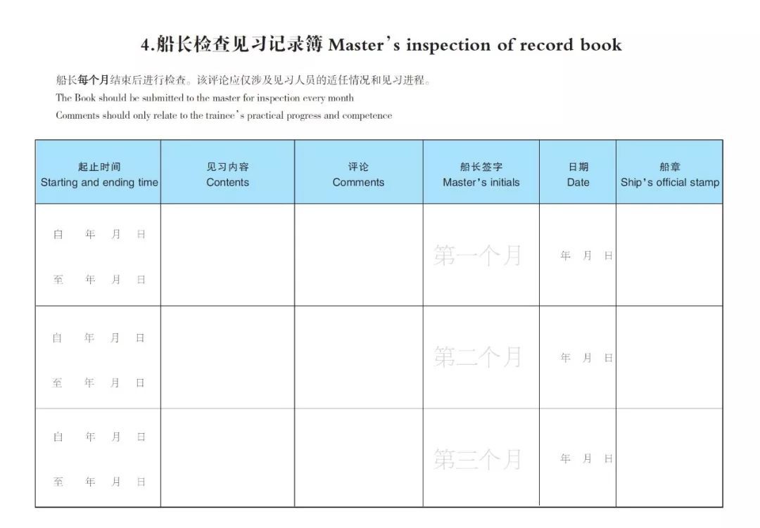 收藏新版船上见习记录簿填写指南，实战！正确并完整的填写