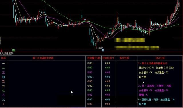 通达信公式——十大流通股东副图指标（附源码）