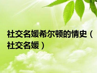 社交名媛_社交名媛靠什么挣钱_社交名媛英文