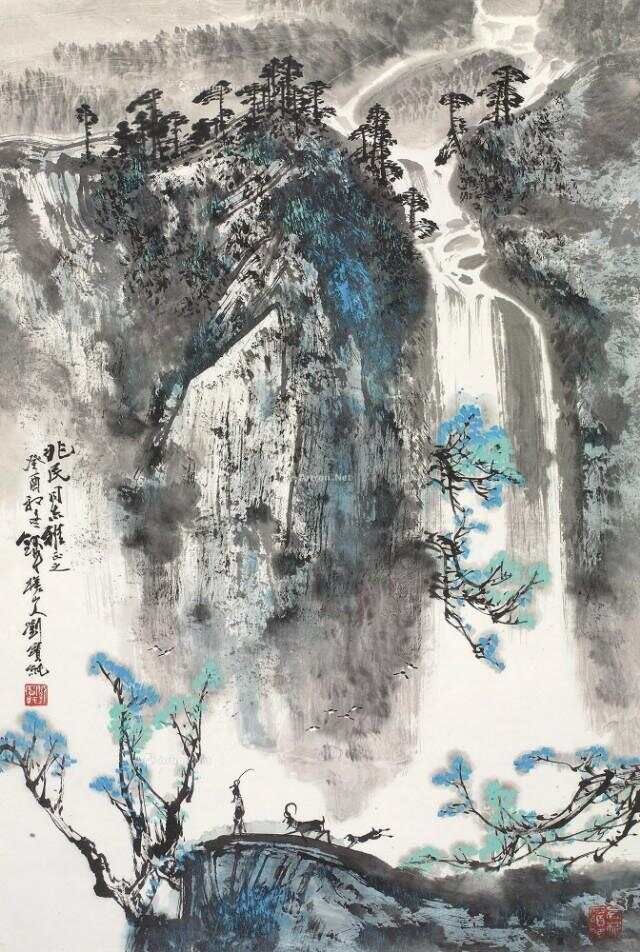 他的山水画——江碧鸟逾白，山青花欲燃