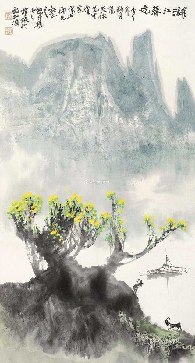 他的山水画——江碧鸟逾白，山青花欲燃