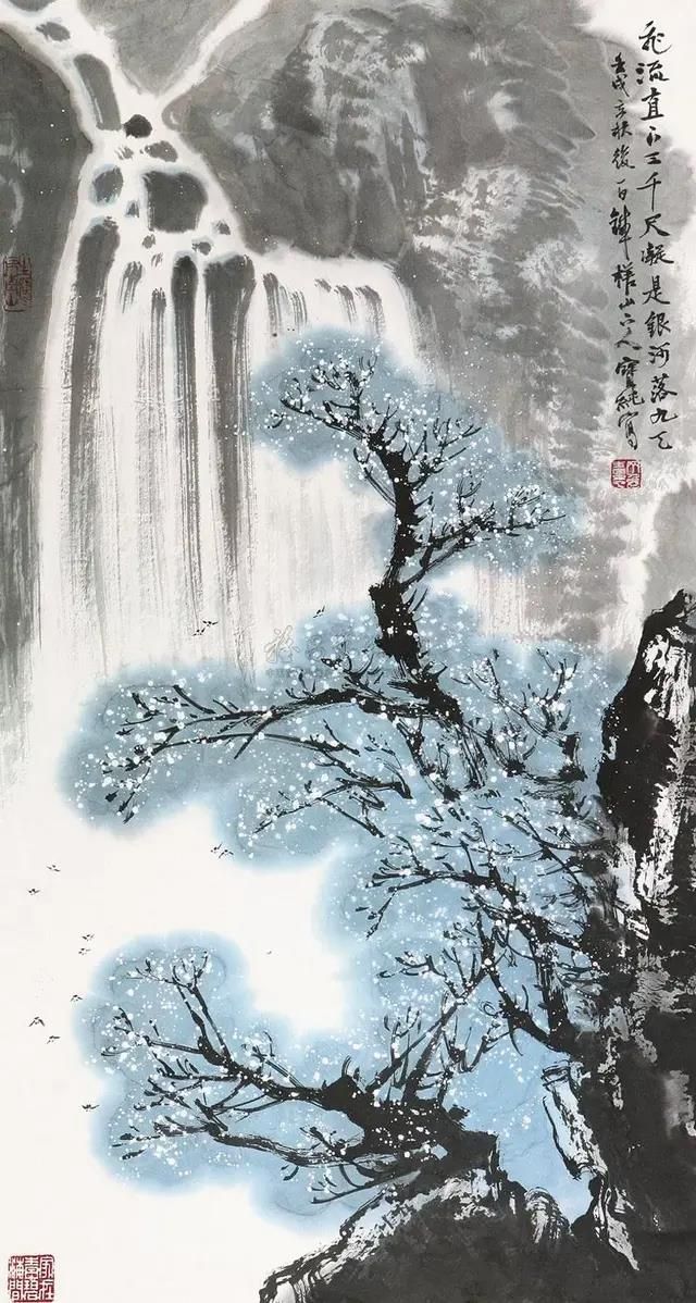 他的山水画——江碧鸟逾白，山青花欲燃