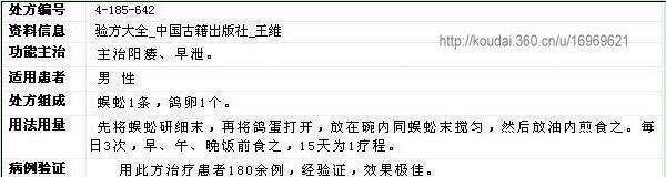 疗效极佳的阳痿早泄秘方