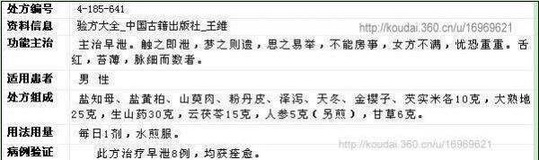 疗效极佳的阳痿早泄秘方