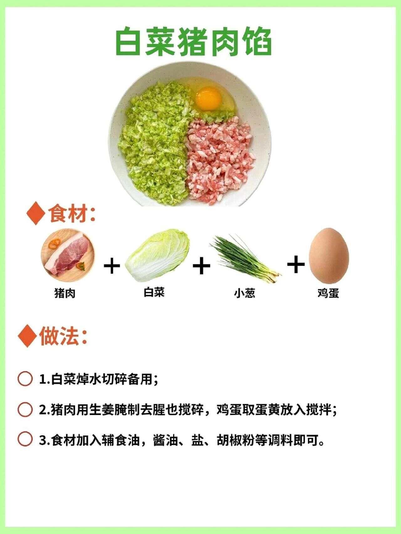 图文：常用饺子馅配方（附：怎么调饺子馅不干还能鲜美嫩滑）