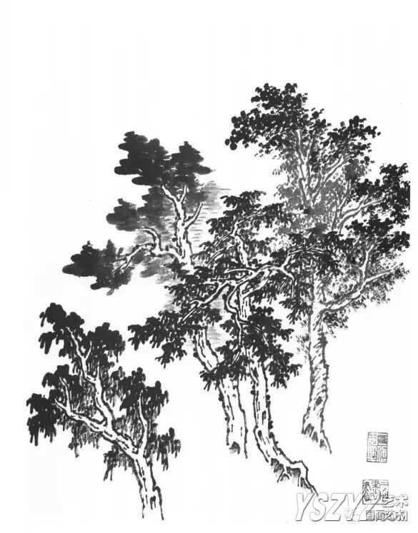 山水画各种树的画法