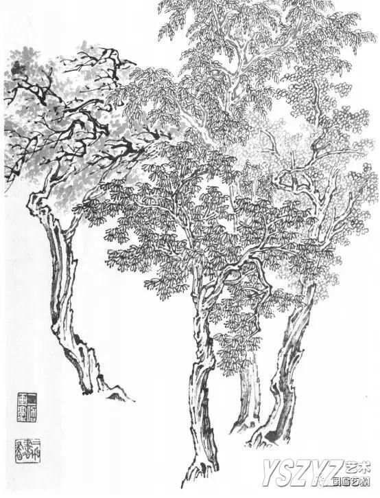 山水画各种树的画法