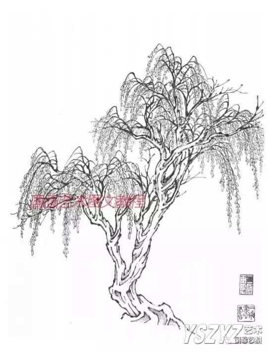 山水画各种树的画法
