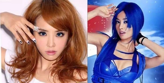 _染彩虹色的颜色头发_彩虹染发