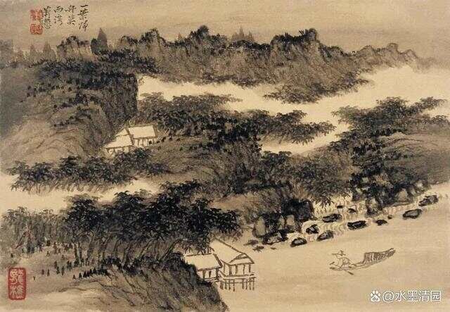 _淡笔勾勒的意思_山水画勾线笔法视频