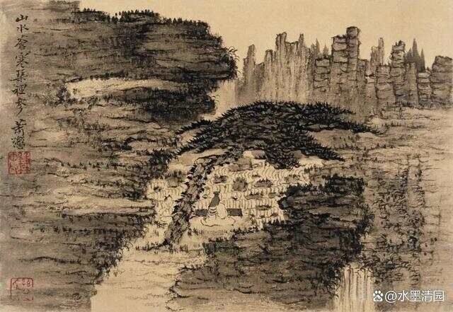 淡笔勾勒的意思_山水画勾线笔法视频_